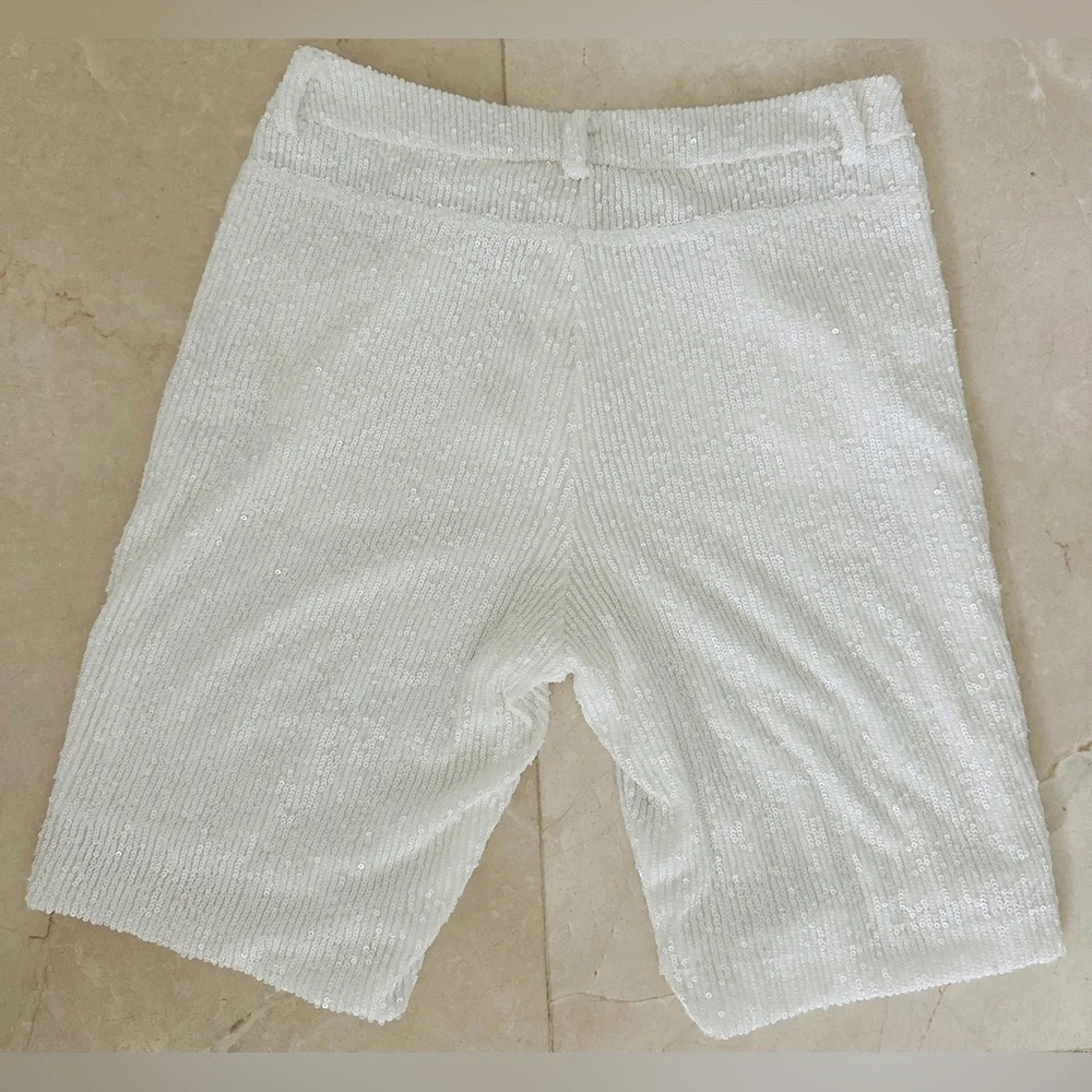 Souvenir Women’s White Sequins Shorts size M